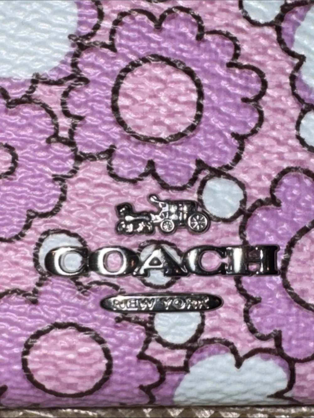 Coach Pink Floral Zip Card Case - Picture 10 of 10
